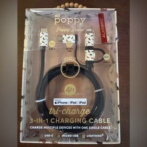 XO Poppy Puppy Power Dachshund tri-charge, 3 in 1 charging cable